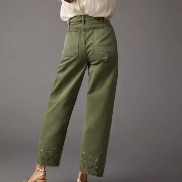 Scotch & Soda The Pip Utility Chino Military Green with flower embroidery 26/32 - Picture 1 of 15